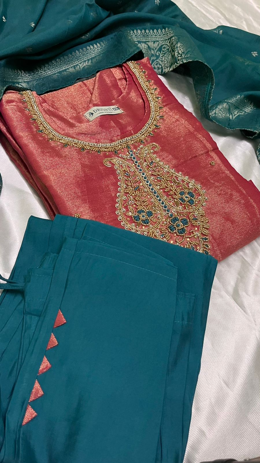 Tissue silk kurta set