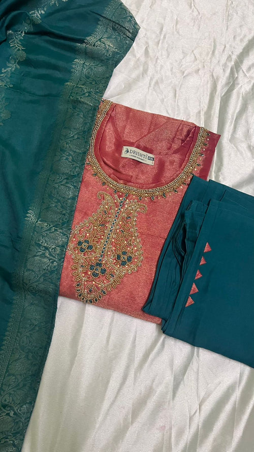 Tissue silk kurta set
